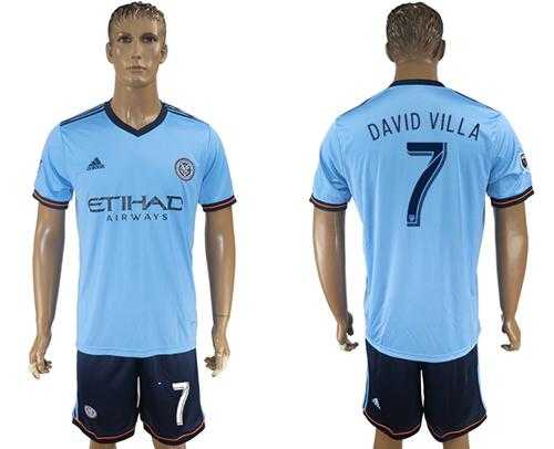 New York City #7 David Villa Home Soccer Club Jersey