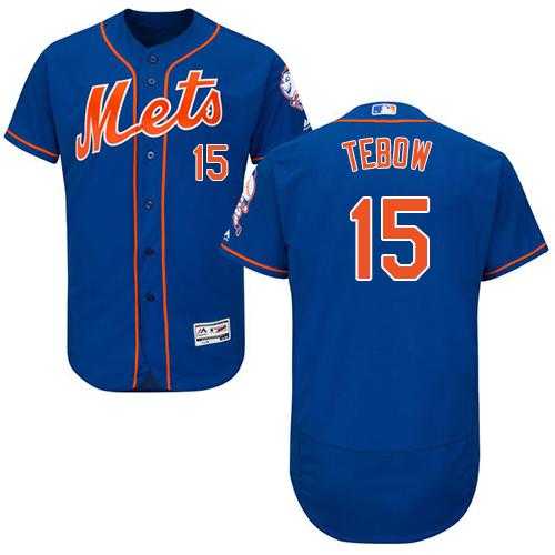 New York Mets #15 Tim Tebow Blue Flexbase Authentic Collection Stitched MLB Jersey