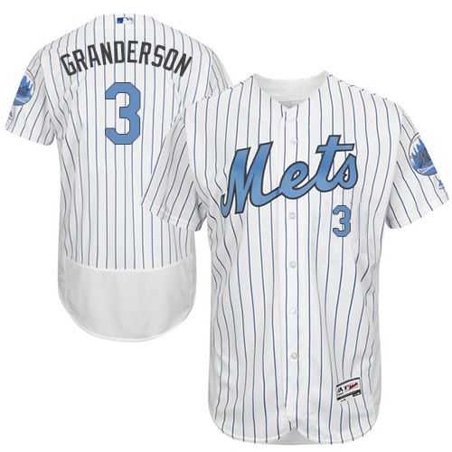 New York Mets #3 Curtis Granderson White(Blue Strip) Flexbase Authentic Collection Father's Day Stitched MLB Jersey