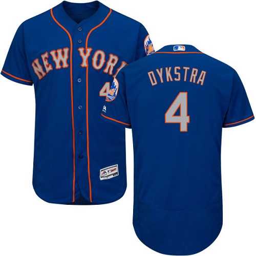 New York Mets #4 Lenny Dykstra Blue(Grey NO.) Flexbase Authentic Collection Stitched MLB Jersey
