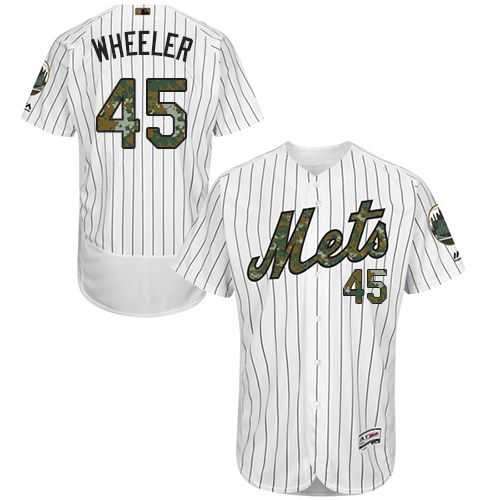 New York Mets #45 Zack Wheeler White(Blue Strip) Flexbase Authentic Collection Memorial Day Stitched MLB Jersey
