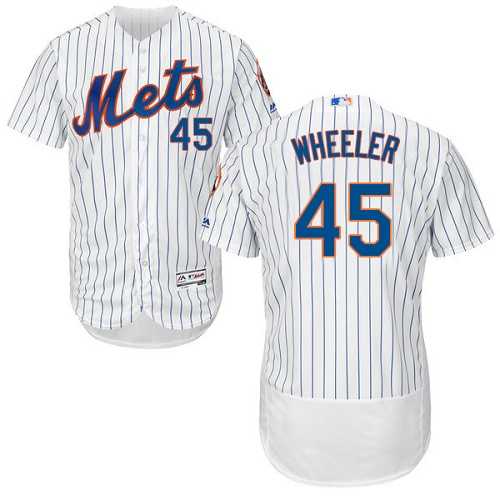 New York Mets #45 Zack Wheeler White(Blue Strip) Flexbase Authentic Collection Stitched MLB Jersey