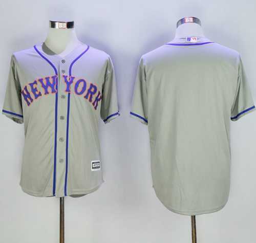 New York Mets Blank Grey New Cool Base Stitched MLB Jersey