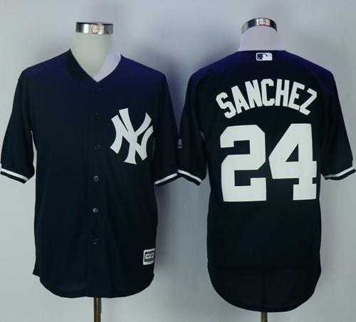 New York Yankees #24 Gary Sanchez Navy Blue New Cool Base Stitched MLB Jersey