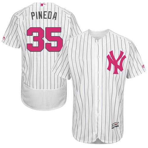 New York Yankees #35 Michael Pineda White Strip Flexbase Authentic Collection Mother's Day Stitched MLB Jersey