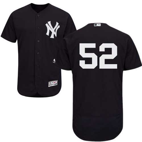 New York Yankees #52 C.C. Sabathia Navy Blue Flexbase Authentic Collection Stitched MLB Jersey