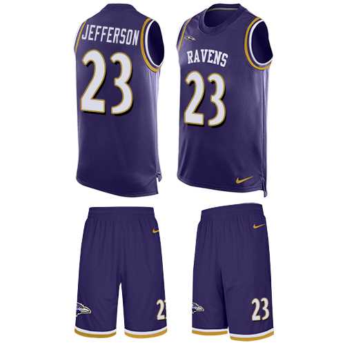Nike Baltimore Ravens #23 Tony Jefferson Purple Team Color Men's Stitched NFL Limited Tank Top Suit Jersey