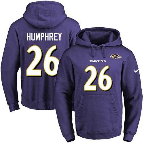 Nike Baltimore Ravens #26 Marlon Humphrey Purple Name & Number Pullover NFL Hoodie