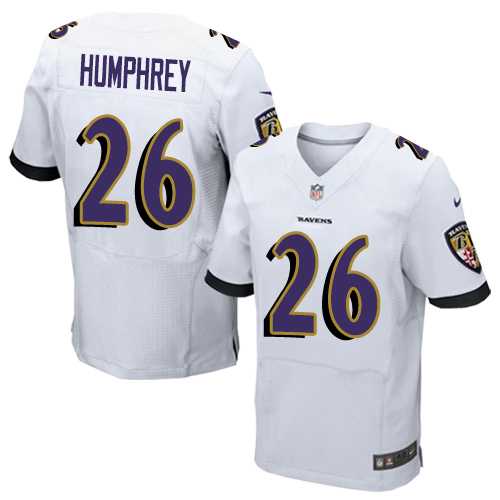 Nike Baltimore Ravens #26 Marlon Humphrey White Men's Stitched NFL New Elite Jersey