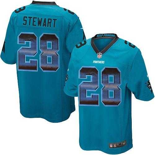 Nike Carolina Panthers #28 Jonathan Stewart Blue Alternate Men's Stitched NFL Limited Strobe Jersey