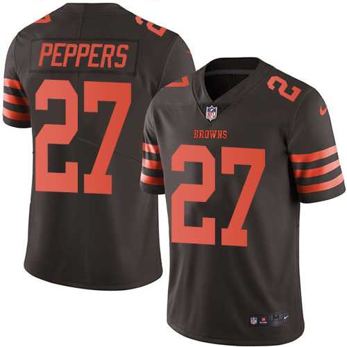 Nike Cleveland Browns #27 Jabrill Peppers Brown Men's Stitched NFL Limited Rush Jersey