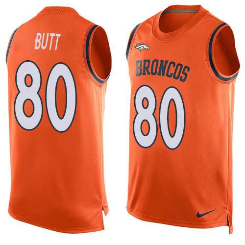Nike Denver Broncos #80 Jake Butt Orange Team Color Men's Stitched NFL Limited Tank Top Jersey