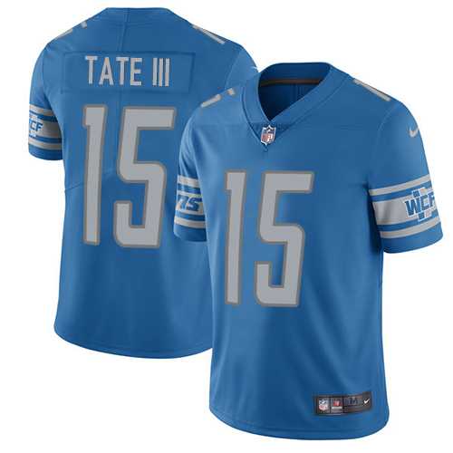 Nike Detroit Lions #15 Golden Tate III Blue Team Color Men's Stitched NFL Limited Jersey