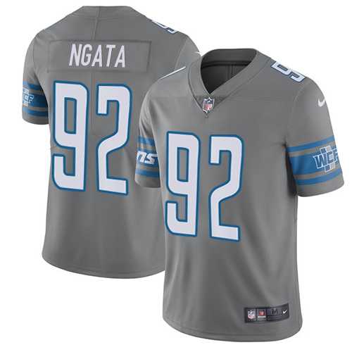 Nike Detroit Lions #92 Haloti Ngata Gray Men's Stitched NFL Limited Rush Jersey