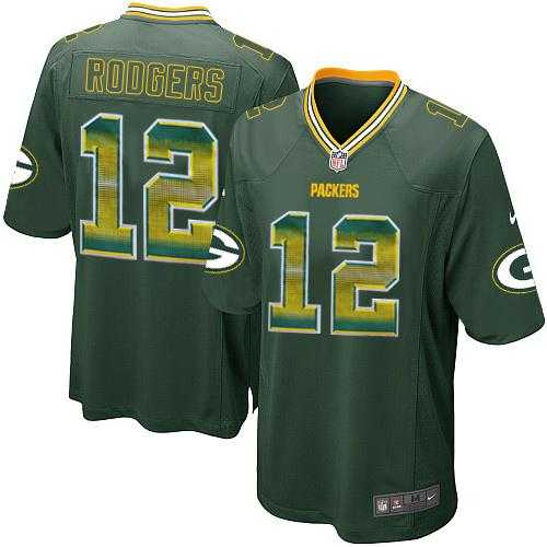 Nike Green Bay Packers #12 Aaron Rodgers Green Team Color Men's Stitched NFL Limited Strobe Jersey