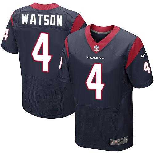 Nike Houston Texans #4 Deshaun Watson Navy Blue Team Color Men's Stitched NFL Elite Jersey