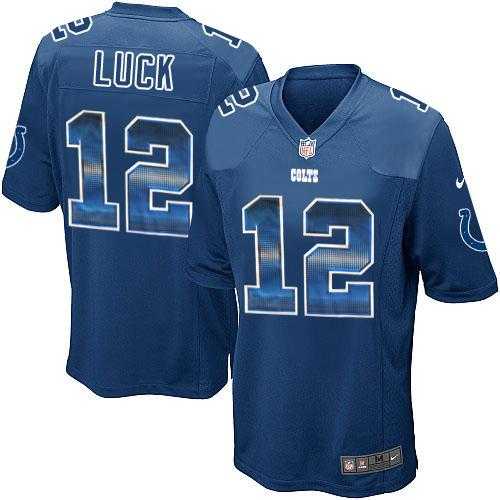 Nike Indianapolis Colts #12 Andrew Luck Royal Blue Team Color Men's Stitched NFL Limited Strobe Jersey