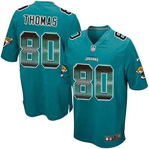 Nike Jacksonville Jaguars #80 Julius Thomas Teal Green Team Color Men's Stitched NFL Limited Strobe Jersey
