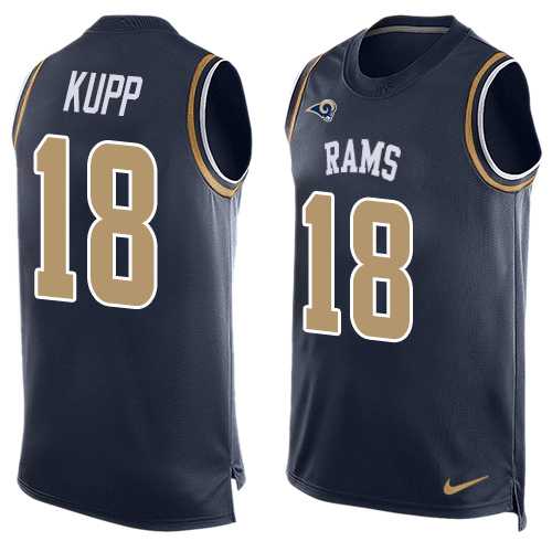 Nike Los Angeles Rams #18 Cooper Kupp Navy Blue Team Color Men's Stitched NFL Limited Tank Top Jersey