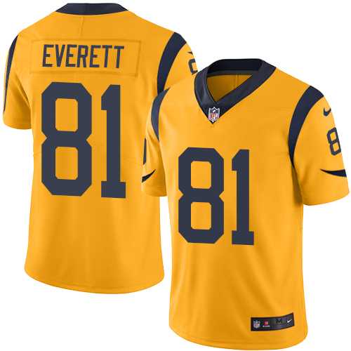 Nike Los Angeles Rams #81 Gerald Everett Gold Men's Stitched NFL Limited Rush Jersey