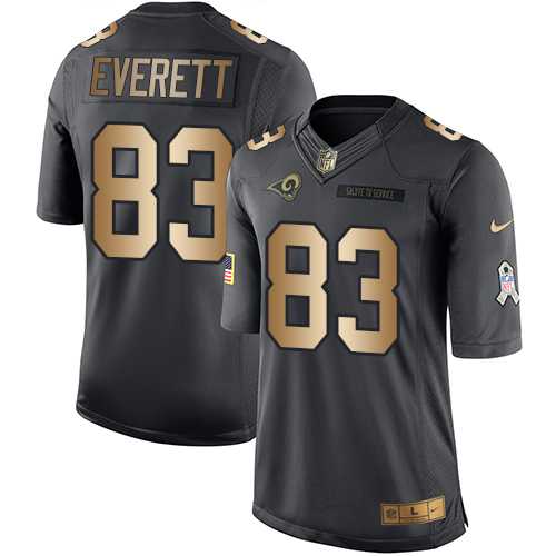 Nike Los Angeles Rams #83 Gerald Everett Black Men's Stitched NFL Limited Gold Salute To Service Jersey