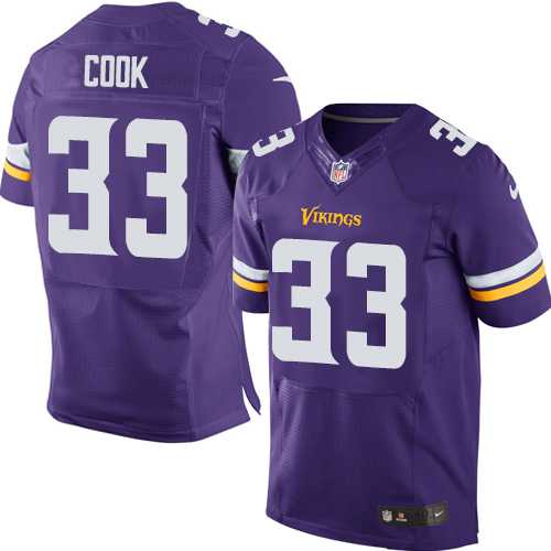 Nike Minnesota Vikings #33 Dalvin Cook Purple Team Color Men's Stitched NFL Elite Jersey