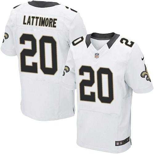 Nike New Orleans Saints #20 Marshon Lattimore White Men's Stitched NFL Elite Jersey