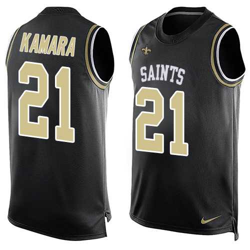 Nike New Orleans Saints #21 Alvin Kamara Black Team Color Men's Stitched NFL Limited Tank Top Jersey