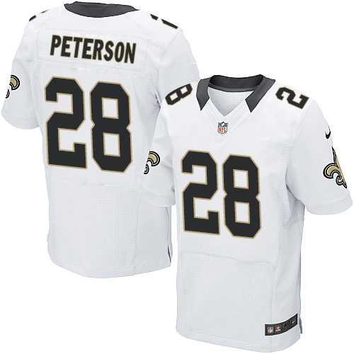 Nike New Orleans Saints #28 Adrian Peterson White Men's Stitched NFL Elite Jersey