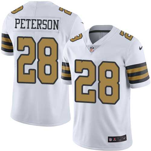Nike New Orleans Saints #28 Adrian Peterson White Men's Stitched NFL Limited Rush Jersey