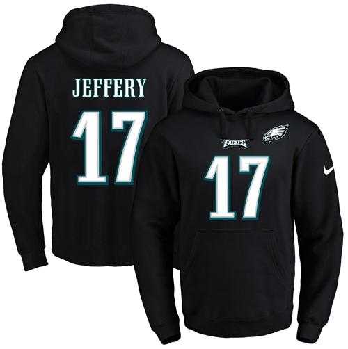 Nike Philadelphia Eagles #17 Alshon Jeffery Black Name & Number Pullover NFL Hoodie