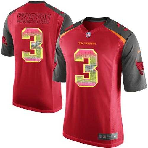Nike Tampa Bay Buccaneers #3 Jameis Winston Red Team Color Men's Stitched NFL Limited Strobe Jersey