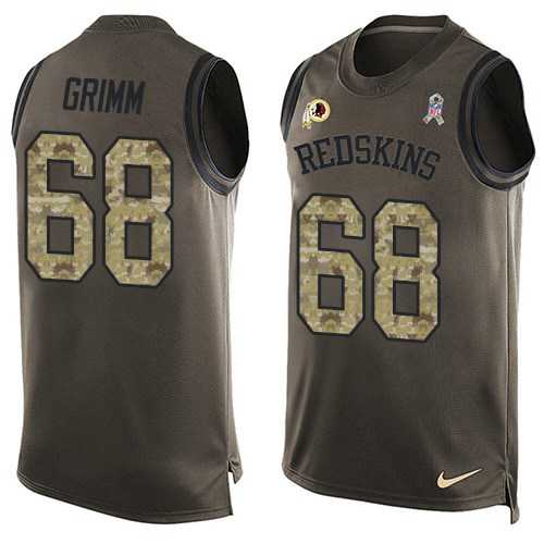 Nike Washington Redskins #68 Russ Grimm Green Men's Stitched NFL Limited Salute To Service Tank Top Jersey