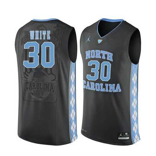 North Carolina Tar Heels #30 Stilman White Black College Basketball Jersey