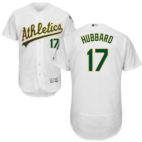 Oakland Athletics #17 Glenn Hubbard White Flexbase Authentic Collection Stitched MLB Jersey