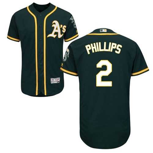Oakland Athletics #2 Tony Phillips Green Flexbase Authentic Collection Stitched MLB Jersey