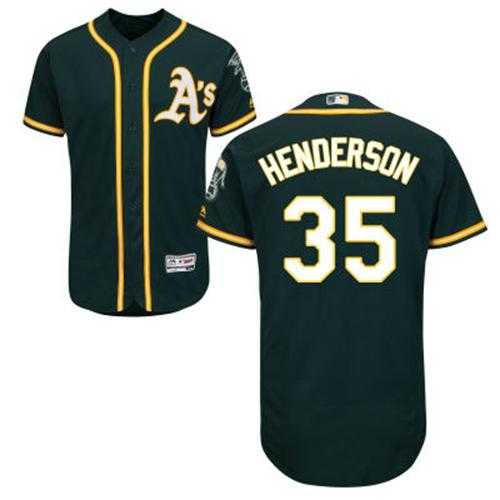 Oakland Athletics #35 Rickey Henderson Green Flexbase Authentic Collection Stitched MLB Jersey