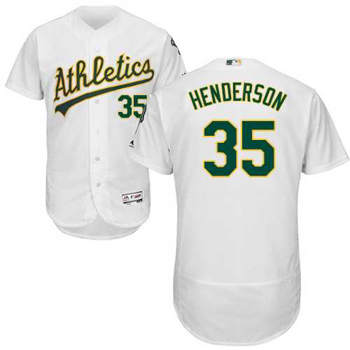 Oakland Athletics #35 Rickey Henderson White Flexbase Authentic Collection Stitched MLB Jersey