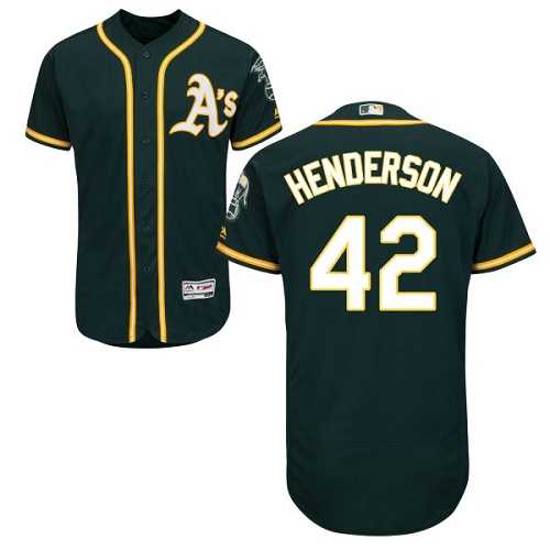 Oakland Athletics #42 Dave Henderson Green Flexbase Authentic Collection Stitched MLB Jersey