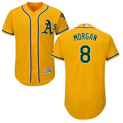Oakland Athletics #8 Joe Morgan Gold Flexbase Authentic Collection Stitched MLB Jersey