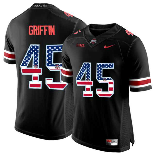 Ohio State Buckeyes #45 Archie Griffin Black USA Flag College Football Limited Jersey