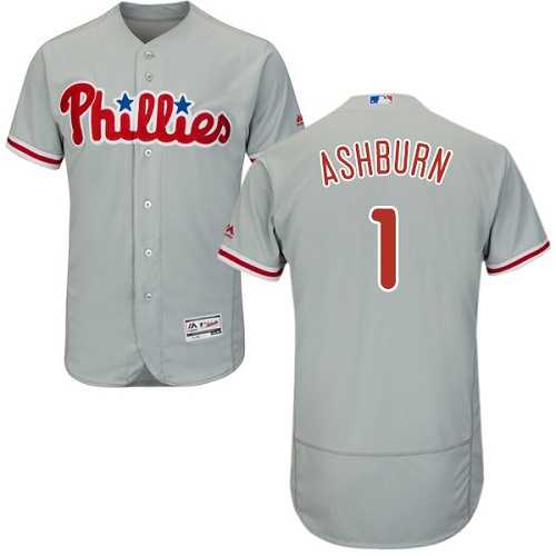 Philadelphia Phillies #1 Richie Ashburn Grey Flexbase Authentic Collection Stitched MLB Jersey