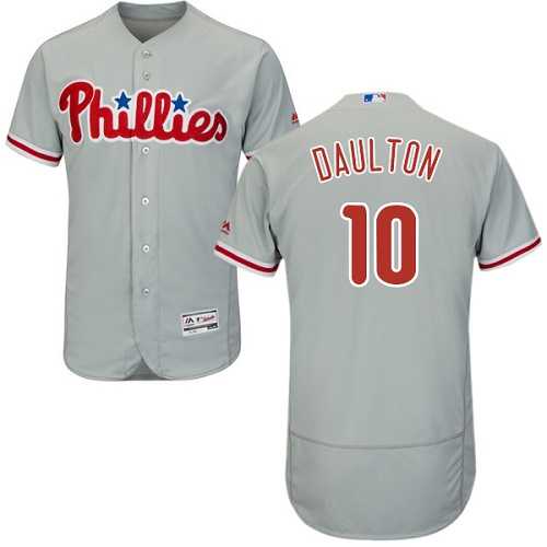 Philadelphia Phillies #10 Darren Daulton Grey Flexbase Authentic Collection Stitched MLB Jersey