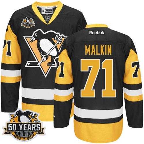 Pittsburgh Penguins #71 Evgeni Malkin Black Alternate 50th Anniversary Stitched NHL Jersey