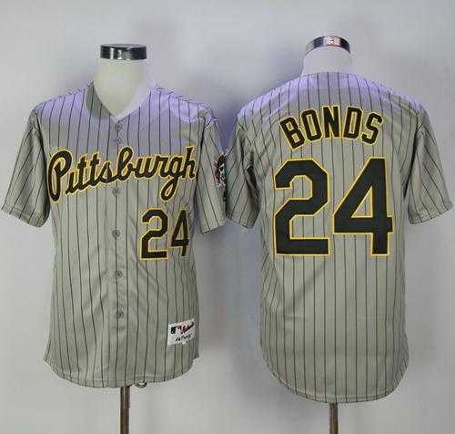 Pittsburgh Pirates #24 Barry Bonds Grey Strip 1997 Turn Back The Clock Stitched MLB Jersey