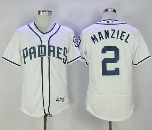 San Diego Padres #2 Johnny Manziel White Flexbase Authentic Collection Stitched MLB Jersey