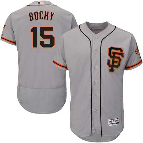 San Francisco Giants #15 Bruce Bochy Grey Flexbase Authentic Collection Road 2 Stitched MLB Jersey