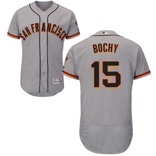 San Francisco Giants #15 Bruce Bochy Grey Flexbase Authentic Collection Road Stitched MLB Jersey