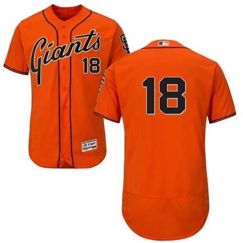 San Francisco Giants #18 Matt Cain Orange Flexbase Authentic Collection Stitched MLB Jersey