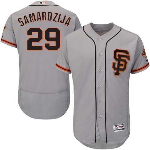 San Francisco Giants #29 Jeff Samardzija Grey Flexbase Authentic Collection Road 2 Stitched MLB Jersey